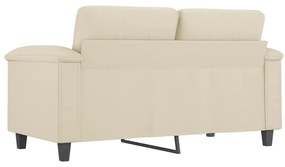 Sofá de 2 lugares 120 cm couro artificial cor creme