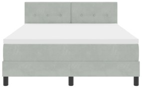 Cama Box com Colchão vidaXL Cinza Claro 140x190 cm Veludo