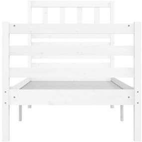 Estrutura cama pequena solteiro 75x190 cm madeira maciça branco