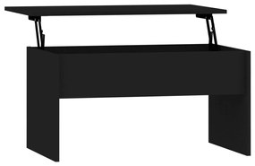 Mesa de centro 80x50,5x41,5 cm madeira processada preto