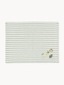 Individuais às riscas com motivos bordados Melony, 2 uni.