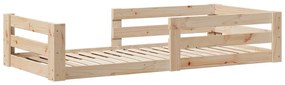 Estrutura de cama sem colchão 80x200 cm madeira de pinho maciça