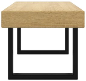 Mesa de centro 90x45x40 cm MDF e ferro castanho-claro e preto