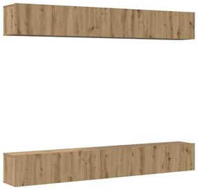 Conjunto de móvel de TV com prateleira 6 pcs carvalho artisiano