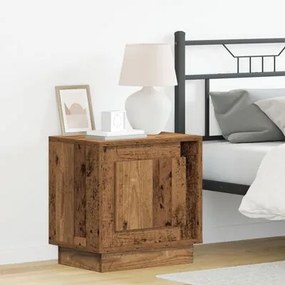 Conjunto de 2 Mesas de Cabeceira  com Luzes LED - 2 pcs - Madeira velh