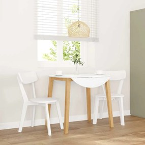 vidaXL Cadeiras de jantar 2 pcs madeira de seringueira maciça branco