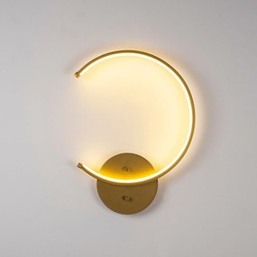 Candeeiro de Parede Moon - Dourado - 33 cm largura, 46 cm altura, 6 cm