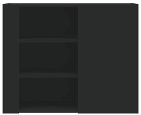 Armário de parede 75x35x60 cm derivados de madeira preto