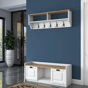 **** Hall Stand P2 – Branco Nogueira – 120x45x40 cm

**