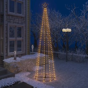vidaXL Árvore de Natal em cone 400 luzes LED branco quente 100x360 cm