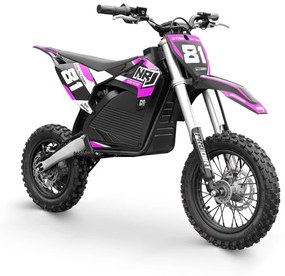 MOTO CROSS elétrica para crianças Bateria de lítio de 1000W NRJ 12/10 Rosa