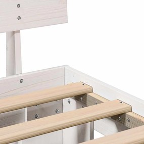 Estrutura da Cama Branco 75 x 190 cm Madeira de Pinheiro Sólido