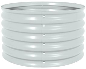 Canteiro/vaso elevado aço galvanizado 80x80x44 cm prateado
