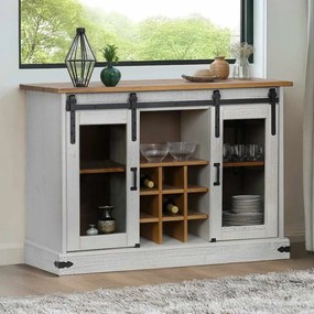 vidaXL Aparador HALDEN 2 portas de correr 112x40x80 cm Madeira maciça
