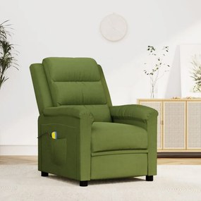vidaXL Poltrona de massagens veludo verde-claro
