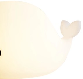 Candeeiro de mesa branco 50cm incl. LED regulável IP54 recarregável - Baby Whale