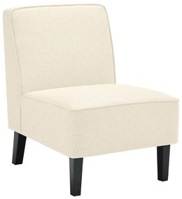 Poltrona para quarto pernas de madeira de borracha e almofada de espuma grossa poltronas sala de estar escritório 73 x 61 x 80 cm bege