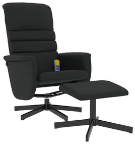 Cadeira massagens reclinável c/apoio pés couro artificial preto