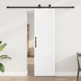 Porta Deslizante vidaXL com Conjunto de Hardware Branca 61x198,5 cm Madeira maciça Pinho