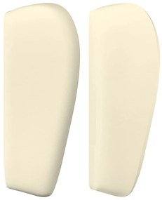 Cabeceira de cama c/ abas couro artificial 163x23x78/88cm creme