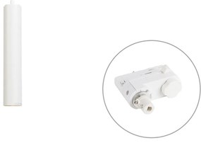Candeeiro Pendente de Design Branco Incl. Adaptador para Calha Trifásica - Tuba Pequeno Trifásico