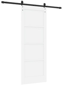 Porta Deslizante vidaXL com Kit de Hardware Branca 78x202 cm Madeira S