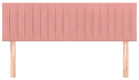 Cabeceira de cama 2 pcs veludo 72x5x78/88 cm rosa