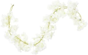 Grinaldas de flores de Natal 6 pcs 180 cm branco