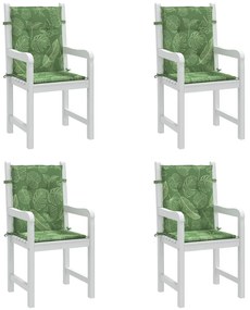 Almofadões cadeira de encosto baixo 4 pcs tecido padrão folhas