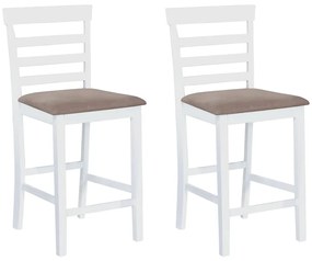 vidaXL Bancos de bar 2 pcs tecido branco