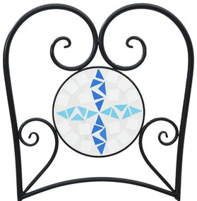 Cadeiras de bistrô dobráveis 2 pcs cerâmica azul e branco