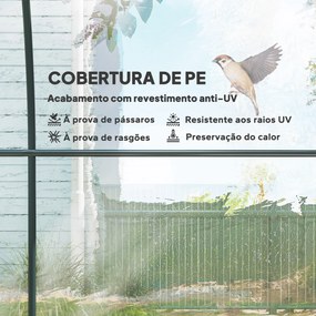 Estufa Tipo Túnel  3x2x2 m com Porta Enrolável 2 Janelas  Anti-UV para Cultivos Plantas Flores Transparente