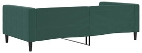 Sofá-cama 100x200 cm veludo verde-escuro