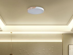 Candeeiro de teto com LED em metal branco e castanho claro ⌀ 51 cm PATTANI Beliani