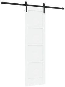 Porta Deslizante com Conjunto de Ferragens Branca 61x198.5 cm em Madei