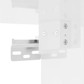 Mesa de Cabeceira Flix Suspensa - Branco Brilhante - Design Moderno