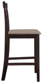 Bancos de bar 2 pcs tecido castanho
