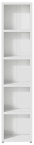 Armários CD 2 pcs 21x16x93,5cm contraplacado branco brilhante