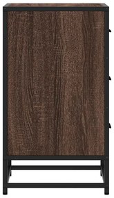 Mesa de cabeceira carvalho castanho 40x34,5x60 cm madeira metal