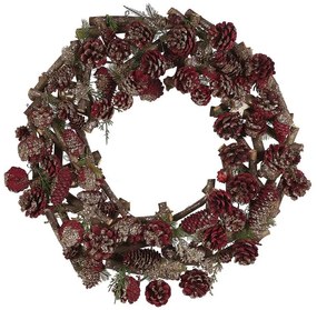 Grinalda decorativa castanha escura e vermelha ⌀ 50 cm FILPUS Beliani