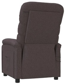 Poltrona de massagens elétrica tecido castanho-escuro
