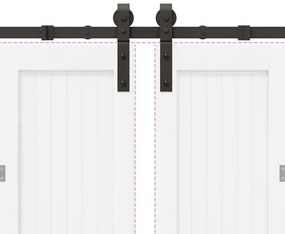 Kit de ferragens para porta deslizante 400 cm aço preto