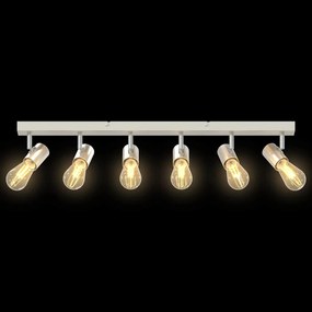 Spotlight de Teto 6 Caminhos Ajustável Níquel Escovado E27