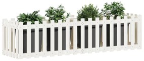 Canteiro elevado design cerca 200x50x50 cm pinho maciço branco