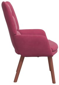 Poltrona Relaxante VidaXL Vermelha de Veludo