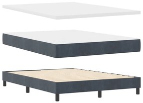 Cama Box com Colchão vidaXL Cinza Escuro 140x200 cm Veludo