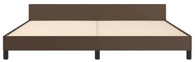 Estrutura de cama c/ cabeceira sem colchão 200x200 cm castanho