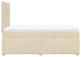 Cama boxspring com colchão 120x190 cm tecido cor creme