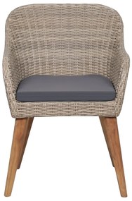3 pcs conjunto de jantar para jardim castanho