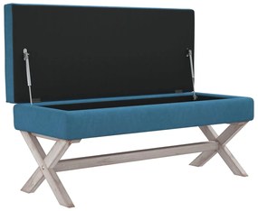 Banco de arrumação 110x45x49 cm veludo azul